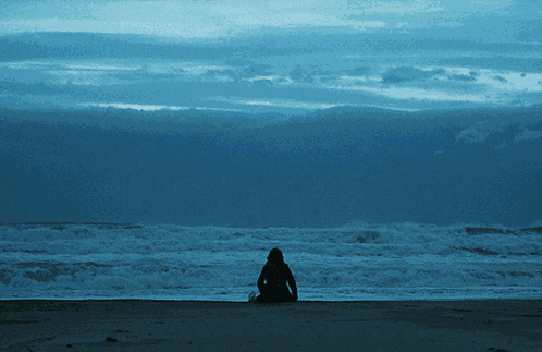 Sitting By Sea Ocean GIF