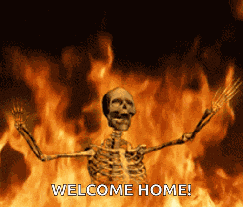 Skeleton Burning GIF