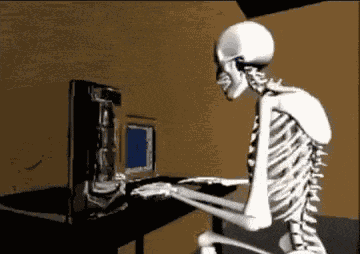 Skeleton Skeleton On Comupter GIF