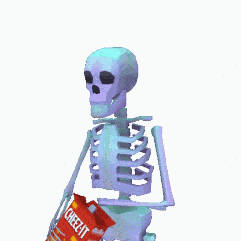 Skeleton Waiting Skeleton Cheezit GIF
