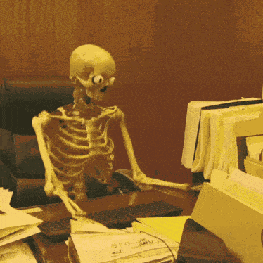 Skeleton Working GIF