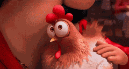 Skeptical Chicken GIF