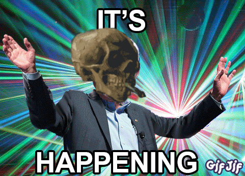 Skull Van Gogh GIF