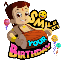 Smile Its Your Birthday Chhota Bheem Sticker