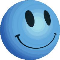 Smiley Blue Sticker