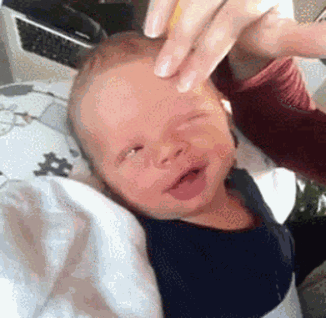 Smiling Baby Tired Baby GIF