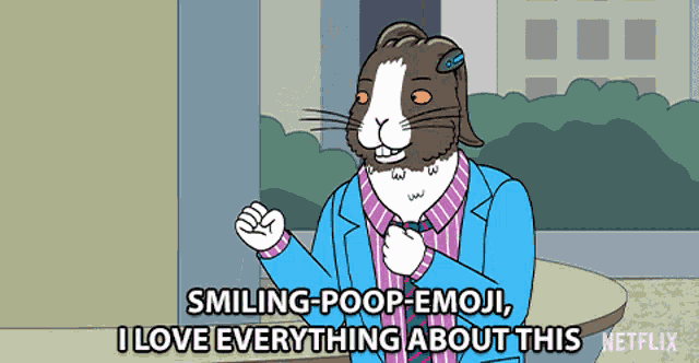 Smiling Poop Emoji I Love Everything About This Bojack Horseman GIF