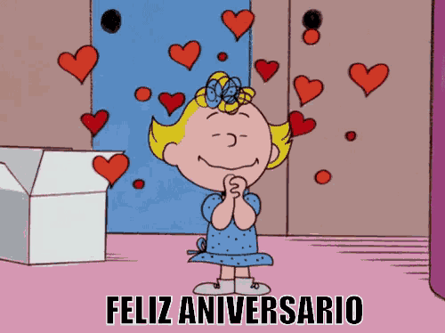 Snoopy Corazones Feliz Aniversario GIF