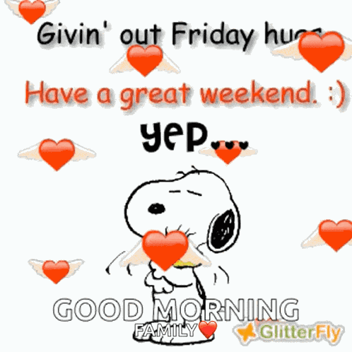 Snoopy Givin Out Friday Hugs GIF