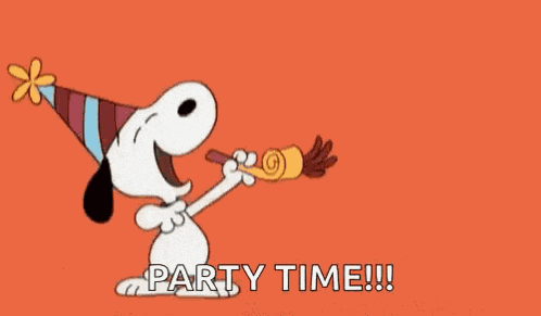 Snoopy Party GIF