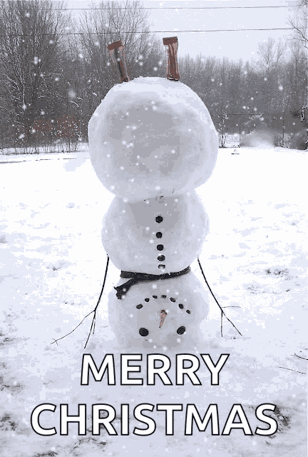 Snowman Headstand GIF