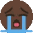 Sob Emoji Black Sticker
