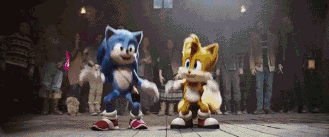 Sonic And Tails Dancing GIF