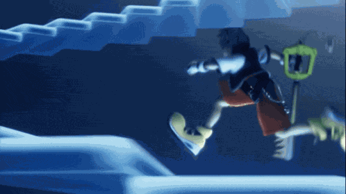 Sora Running Up The Stairs Kingdom Hearts GIF