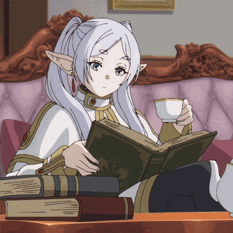 Sousou No Frieren Drinking Tea GIF