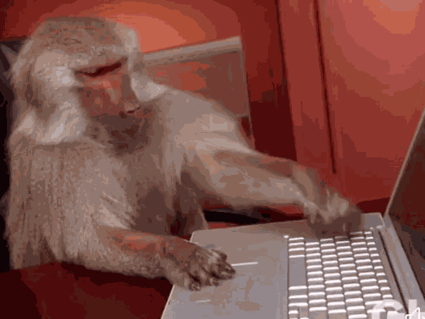 Spike Monkey Typing GIF