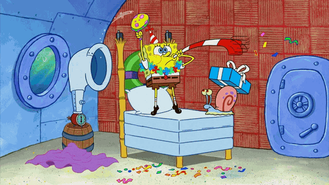 Spongebob Birthday GIF