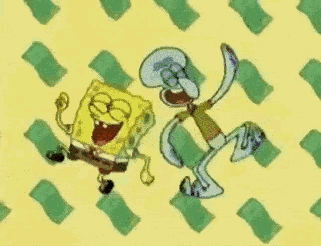 Spongebob Squarepants Money Dance Spongebob Squidward Money Dance GIF