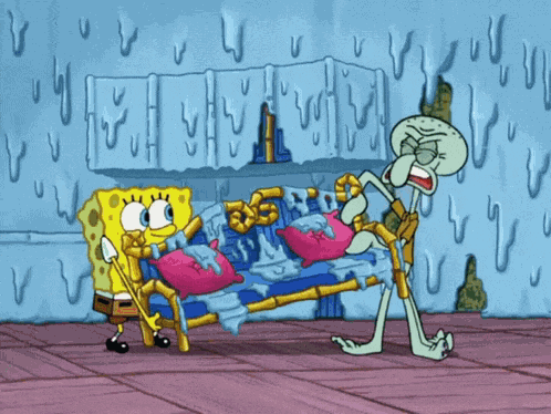Squidward Nail GIF