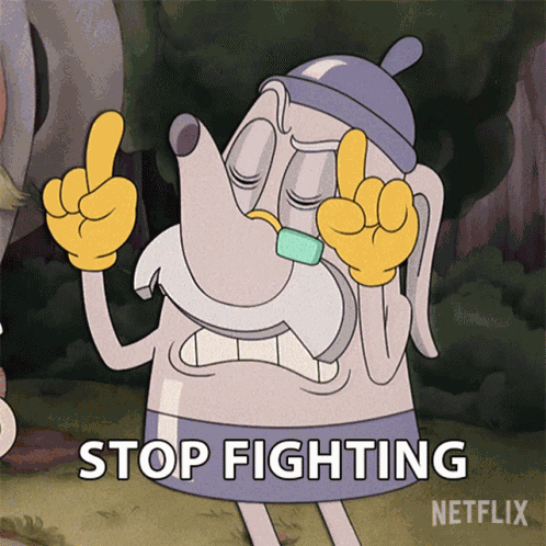 Stop Fighting Elder Kettle GIF
