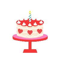 Strawberry Shortcake Birthday Cake Sticker