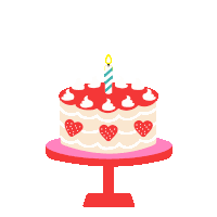 Strawberry Shortcake Birthday Cake Sticker