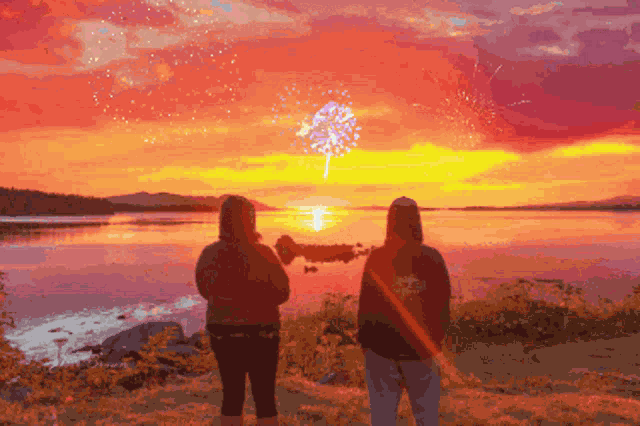 Sunset Fireworks GIF