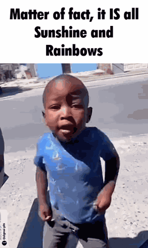 Sunshine And Rainbow Kid Dancing GIF