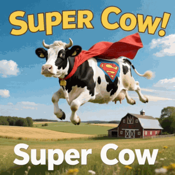 Super Cow Flying Cow GIF