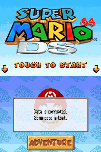 Super Mario 64 Ds Corrupt Data Meme