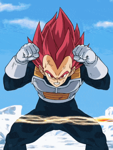 Super Saiyan God Goku And Super Saiyan God Vegeta Divine Warriors With Infinite Power GIF