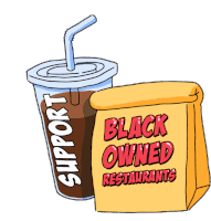 Support Black Owned Restaurants Black Sticker