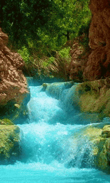 Sweet Cascade Flowing Water GIF