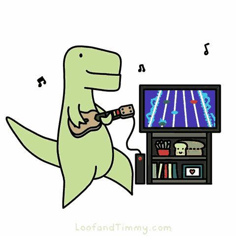 T Rex Guitar Dino GIF