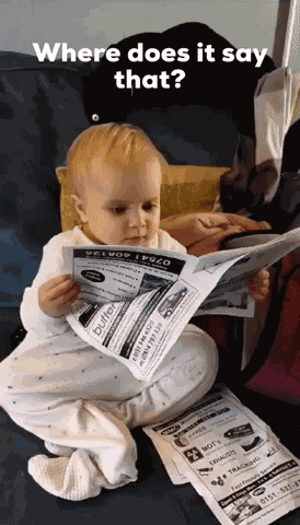 Taking It All In Baby Reading GIF