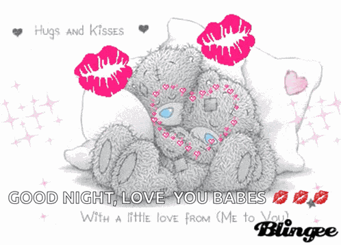 Tatty Teddy Hugs Kisses Lips GIF