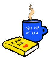 Tea And A Book Book And A Cup Of Tea Sticker