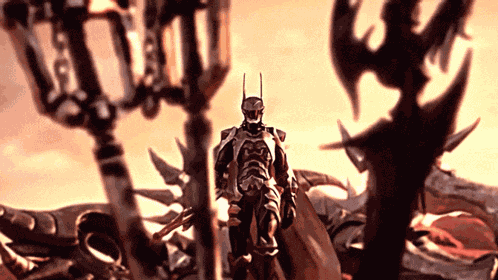 Terra In His Armour Walking To Three Keyblades Kingdom Hearts Birth By Sleep GIF