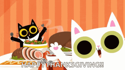 Thanksgiving Cats GIF