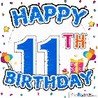 Theecards Happy 11th Birthday Sticker