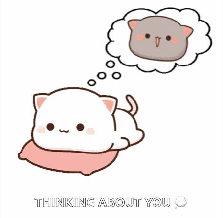 Thinking Of You Peach Cat Think GIF