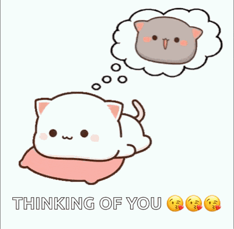Thinking Of You Peach Cat Think GIF