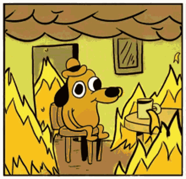 This Is Fine Fire GIF