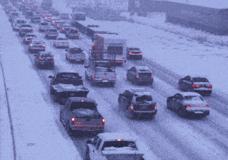 Traffic Jam Winter GIF