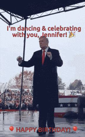 Trump Birthday Dance Happy Birthday Jennifer GIF