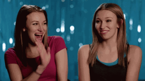 Two Girls High Five GIF