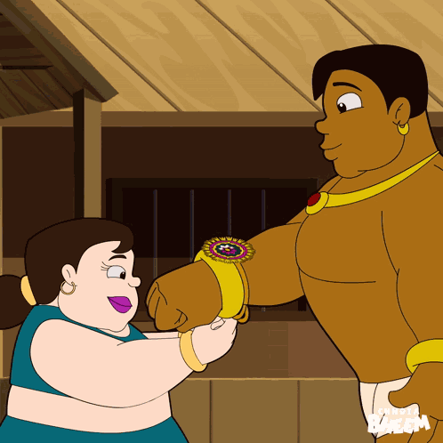 Tying Rakhi Chhota Bheem GIF