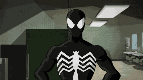 Ultimate Spider-man Black Suit Symbiote Suit GIF