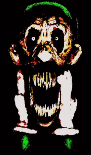 Uncanny Scary Luigi GIF
