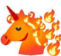 Unicorn Fire Sticker